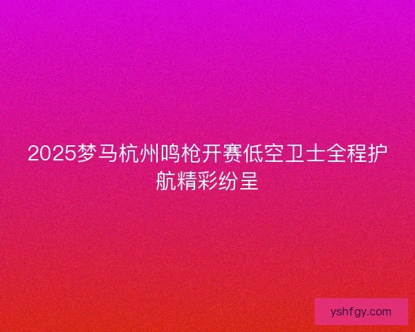 2025梦马杭州鸣枪开赛低空卫士全程护航精彩纷呈