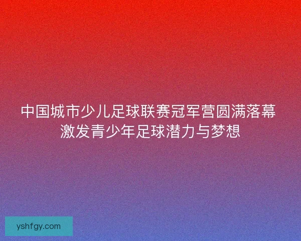中国城市少儿足球联赛冠军营圆满落幕 激发青少年足球潜力与梦想 中国城市少儿足球联赛冠军营圆满落幕 激发青少年足球潜力与梦想