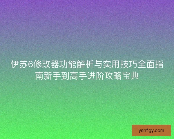 伊苏6修改器功能解析与实用技巧全面指南新手到高手进阶攻略宝典 伊苏6修改器功能解析与实用技巧全面指南新手到高手进阶攻略宝典