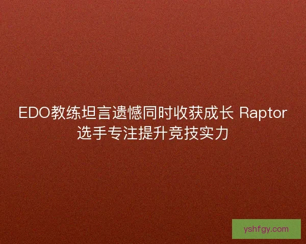 EDO教练坦言遗憾同时收获成长 Raptor选手专注提升竞技实力 EDO教练坦言遗憾同时收获成长 Raptor选手专注提升竞技实力